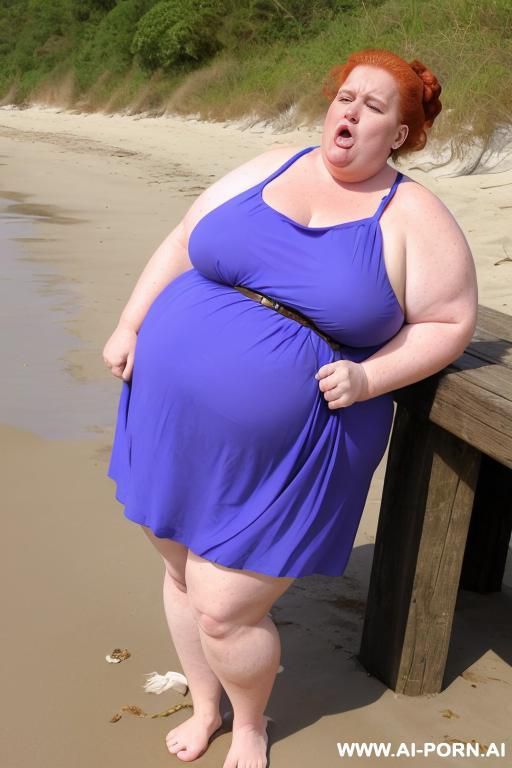 extreme obese bbw , naked, outdoor, walking, tails, front view - #main