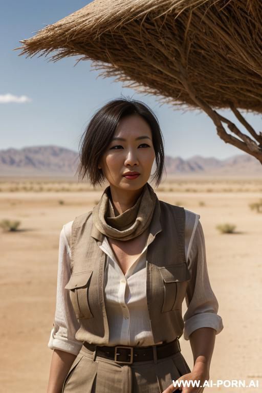 asian hawk woman, chinese, looking at viewer, finely detail, ultra detailed face, highly detailed skin, highly detailed hands, athletic body, wide face, thick eyebrows, wide nose, short mouth, funny - #main