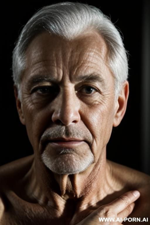 photo realistic, portrait of an old man. heavily side lit, lots of shw. lots of contrast. deeply lined skin, stubble. deep set eyes. white hair - #main