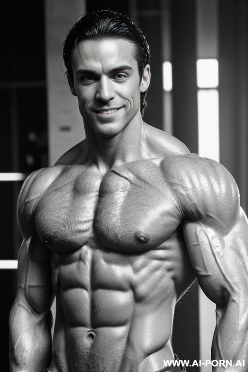 (naked pretty short white fbb), (nude pretty short white fbb), (looking at the camera with pretty big eyes), beautiful eyes, ultra detailed, best quality color, finely detailed muscle, ultra - #main