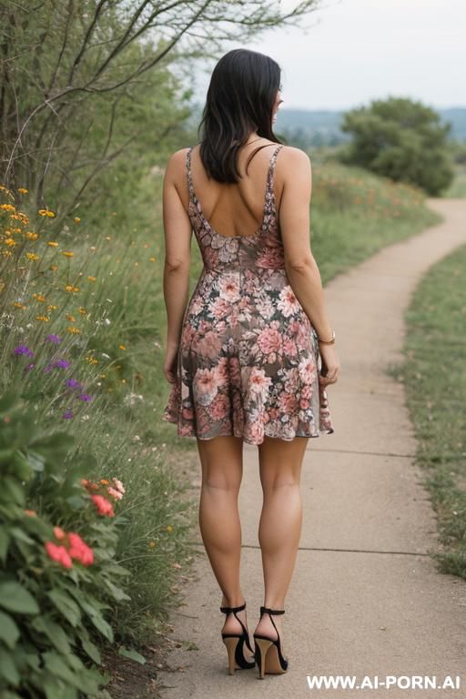 (suburban mom) (hiking) (short floral dress) - #main