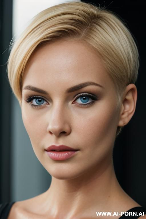 short hair, blonde, close up, cinematic, short hair, blue eyes, beautiful pupils - #main