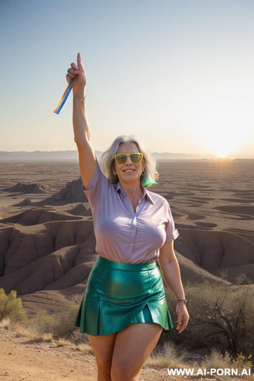 (suburban sexy old ladies) (tight leather shorts) (hiking in the bad lands) - #main