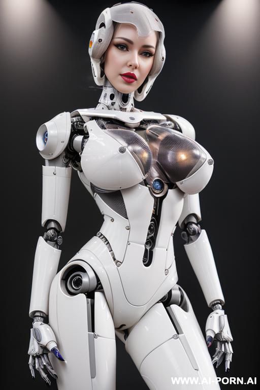 ((realistic very beautiful four k quality to very detailed image to robotic body, beautiful doll cyborg robot male)),(( artificial big boobs total covered only latex skin white)) natural face, - #main