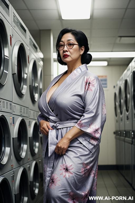 asian lady ugly, wrinkles, old.showing cleavage. black lipstick, big ass showing. carrying dirty laundry. - #main
