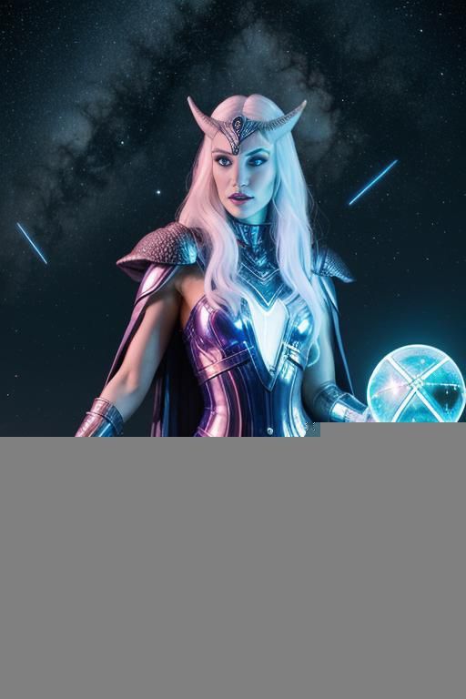 space wizard, looking at viewer, (eye contact), front view, finely detail, majestic view, ultra detailed face, highly detailed skin, highly detailed hands, tall athletic body, ((white colored shiny - #main