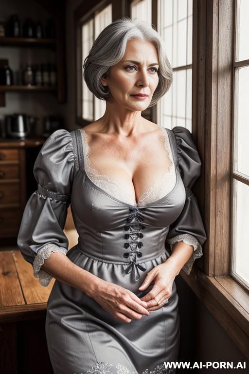 grey hair mature stepmother bra cleavage - #main