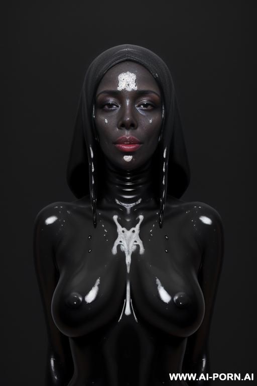 nude black goo, goo, goop, black goop, portuguese woman covered head to toe in goo, covered in goop, covered in black goo, covered in black goop, black goo over lips, black goo in mouth, black goo in nose, black goo on eyes - #main