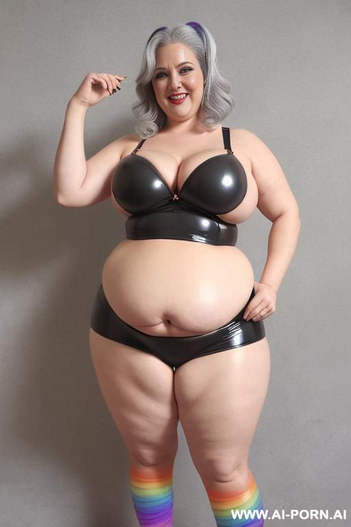 (old saggy boobs) huge ass, face and her boobs, bbw face, gray with hair bun, slanted blue eyes, sexy old ladies in sexy short dress. - #main