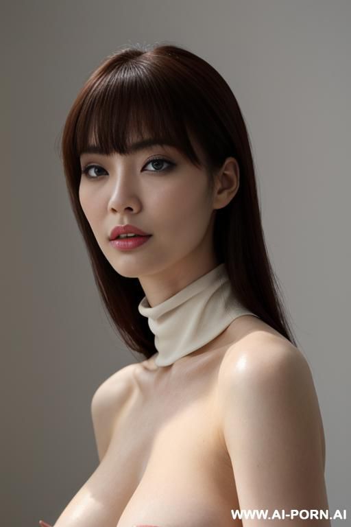 hyperrealistic painting: very beautiful sexy orgazm face, slight smile, makeup, eye contact, very milky-white skin, totally nude sexy body, natural beautiful boobs, showing very beautiful perfect pussy, spredding legs. sexy pose. full body wiew. art. - #main