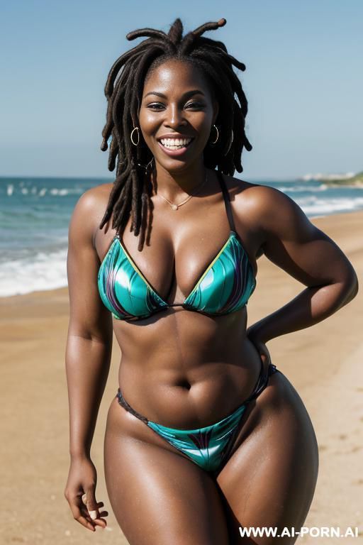 very dark skin; strong african features; boobs; wide hips; thick thighs - #main