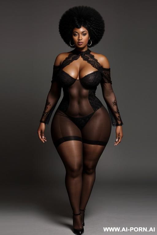 hero black woman with her extra huge afro , hips wider than shoulders massive hips, - #main