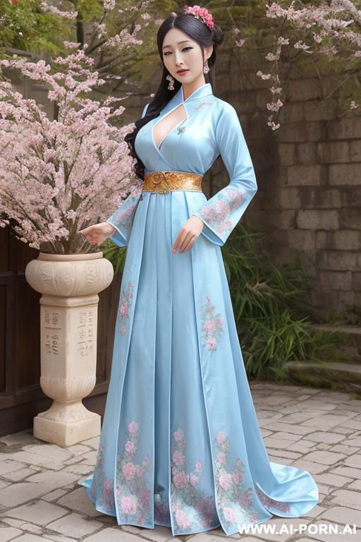 chinese qeen, lace pleated skirts, chinese clothes, traditional clothes, chinese wedding, old china outfit, short skirts, light blue dress - #main