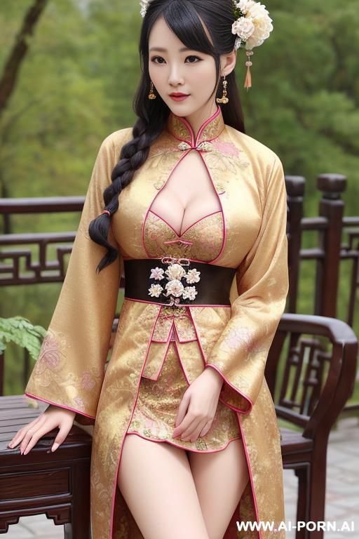 chinese princess, lace pleated skirts, chinese clothes, traditional clothes, chinese old version, old china outfit, short skirts, through clothes - #main