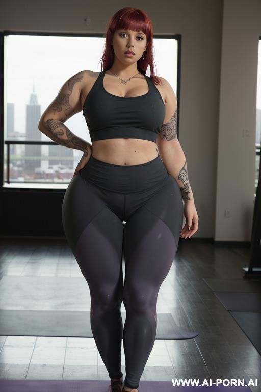 gy pose (((full body view))), (((extremely wide hips))), (((huge hyper colossal ass))) (((((disproportionally thick thighs))))), ((hyper colossal thighs)), ((((gigantic thighs)))), ((curvy)), (((hyper massive - #main
