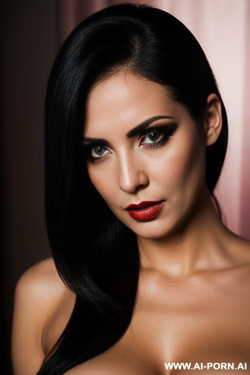 kinky femdom is having a powerful eye contact, mean look on her face, - #main