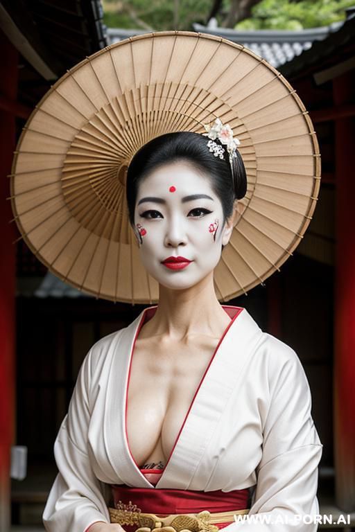 japanese, geisha painted face, outdoor, totaly naked - #main