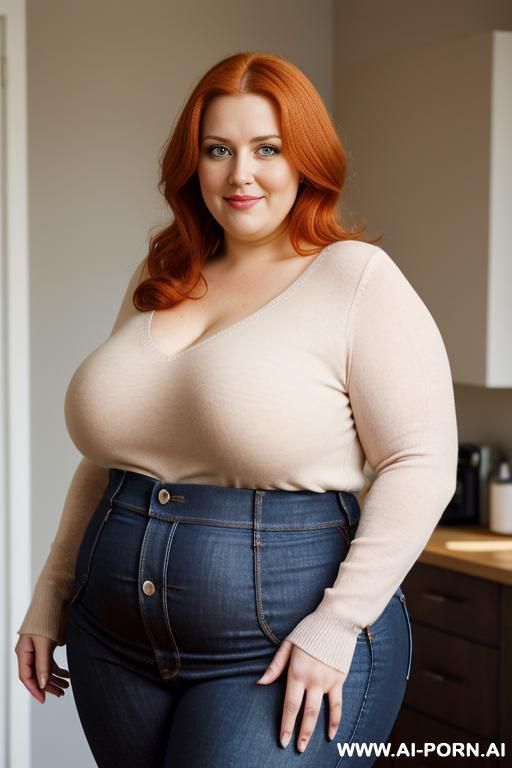 light-skinned red-haired woman looking at slightly turned camera with a slight smile - #main