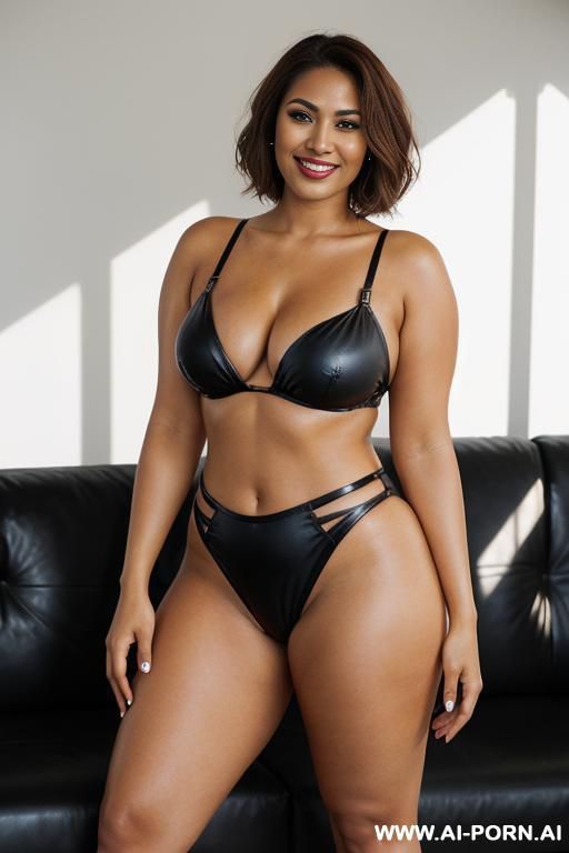 sexy classy mature woman, makeup, suburban backyard with a pool. soft facial features. black string bikini swimsuit - #main