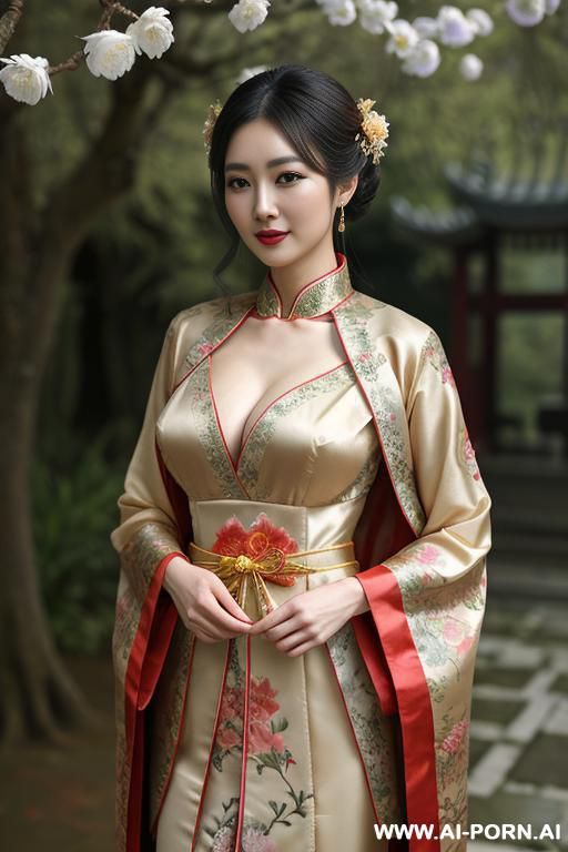 chinese qeen, lace pleated dress, chinese clothes, traditional clothes, chinese wedding, old china outfit, short dress, happy new year , very big boob - #main