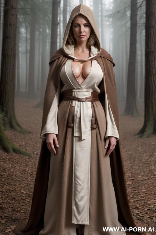 ((((jedi carachter, forest)))), frontal view, (((((show pussy, show tits, total body view))))) - #main