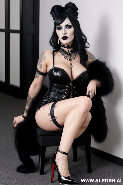 goth woman, 30 years old, high heels - #main