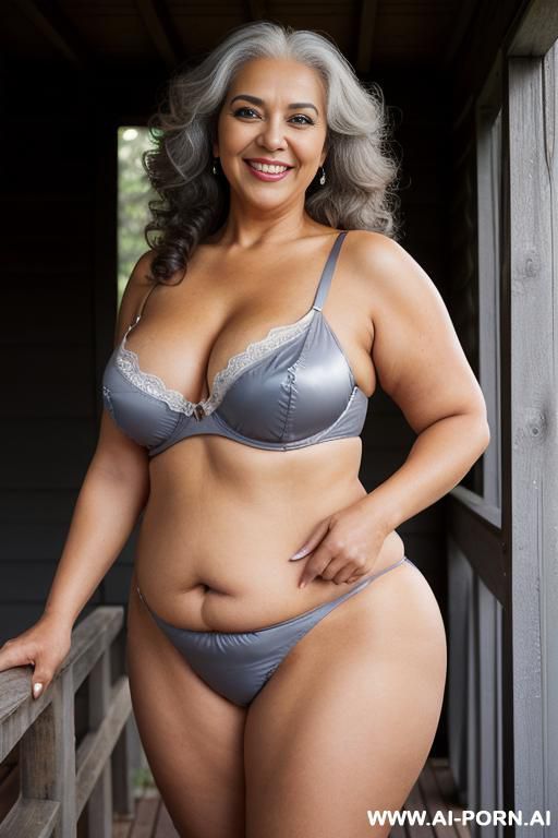 (nightgown ), (((standing on a cabin porch))), ((dark tanned arabic )), (bbw old mature women sexy old ladies in fullback panties white nylon (pretty face), (detailed face), (perfect), (natural lighting), ((highly detailed photo)), (asin), ((busty)) - #main