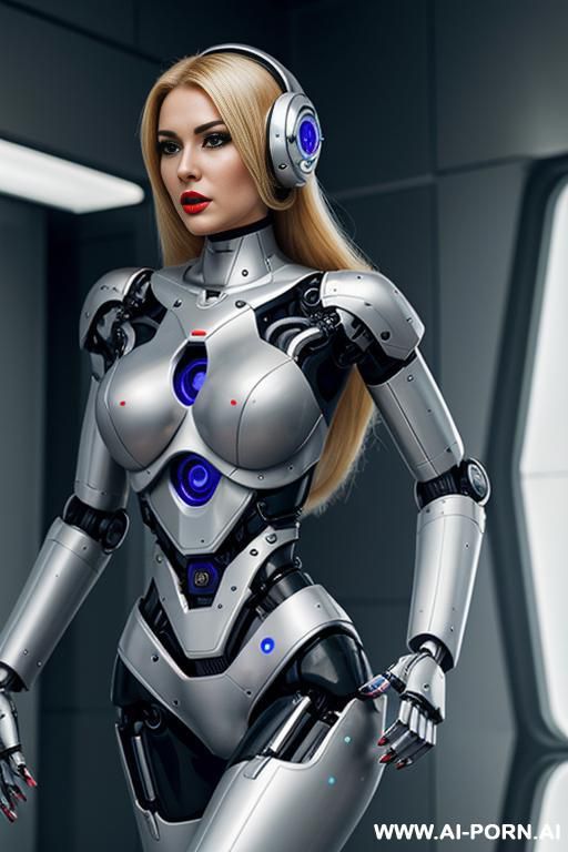 blonde robot with fully robotic body running away from fembot spies - #main