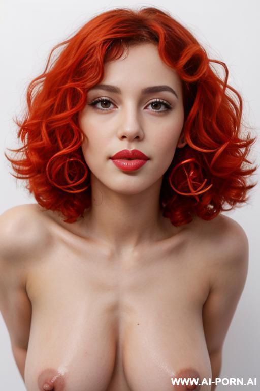 ((((( big lips))))), bend down, direct eye contact with viewer, white background. - #main