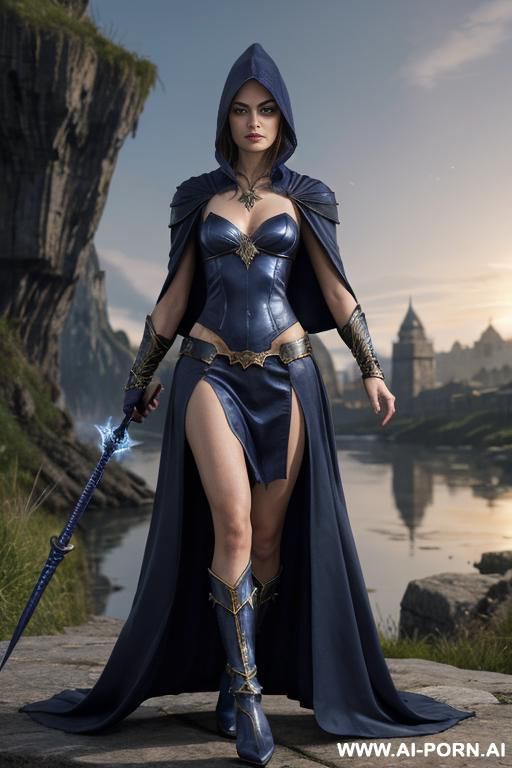 battlemage, woman, finely detail, ultra detailed face, highly detailed skin, highly detailed hands, looking at viewer, (eye contact), smart face exspressions, eyes like gimlets, well fit figure, (naked - #main