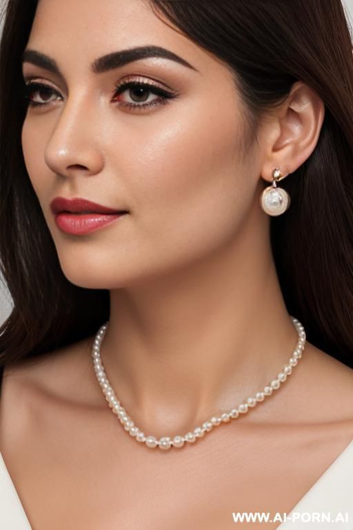 gorgeous round face, pearl necklace, pearl earrings - #main