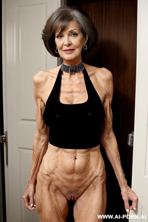 superhot superskinny, extreme beautiful, mature, slutty bitch, extreme saggy hanging breasts, hairy pussy, nudist, rhinestone choker - #main