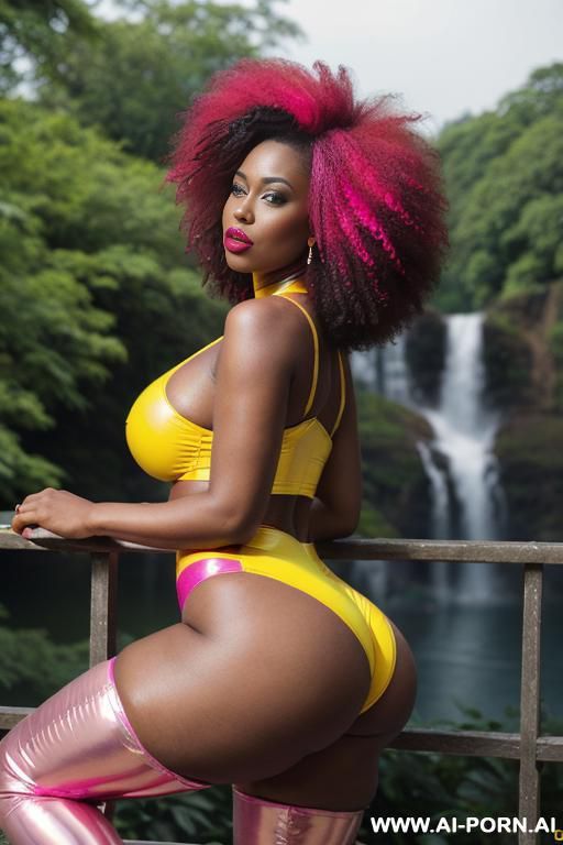 (((shiny pink red yellow color outfit))), (( rap snaekers ))extremely long droopy massive boobs hanging stretched very long way, droopy long breasts, sexy ultrarealistic, beautiful, ((big lips)), ( - #main