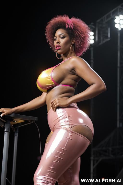 (((shiny pink red yellow color outfit))), (( rap snaekers ))extremely long droopy massive boobs hanging stretched very long way, droopy long breasts, sexy ultrarealistic, longest stretched chest - #main