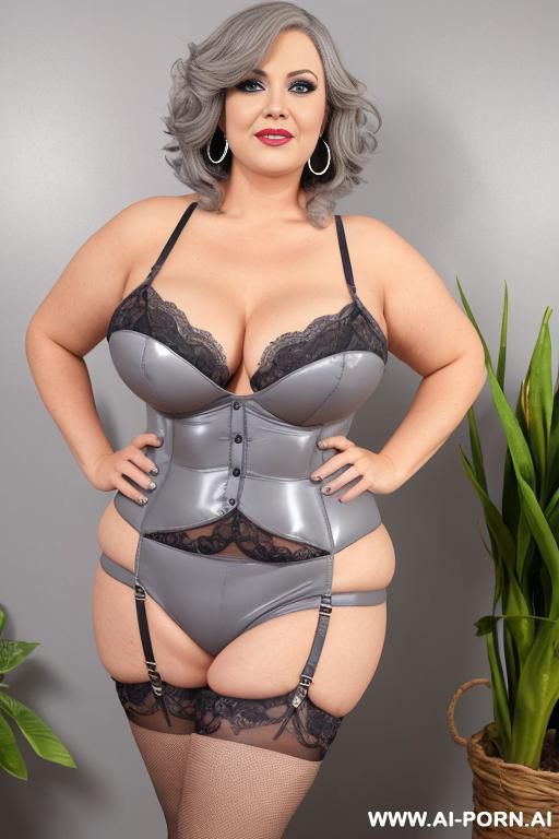 social media bbw sexy curvy old women influencer, tight top, extremely pretty, full lips, button nose, hoop earrings, busty round boobs, hourglass figure, tight waist. summer dress short flowers print - #main