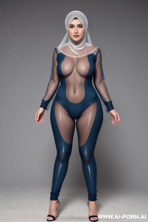 (((full body suit transparent))) veiled arab woman musulmán . full view - #main
