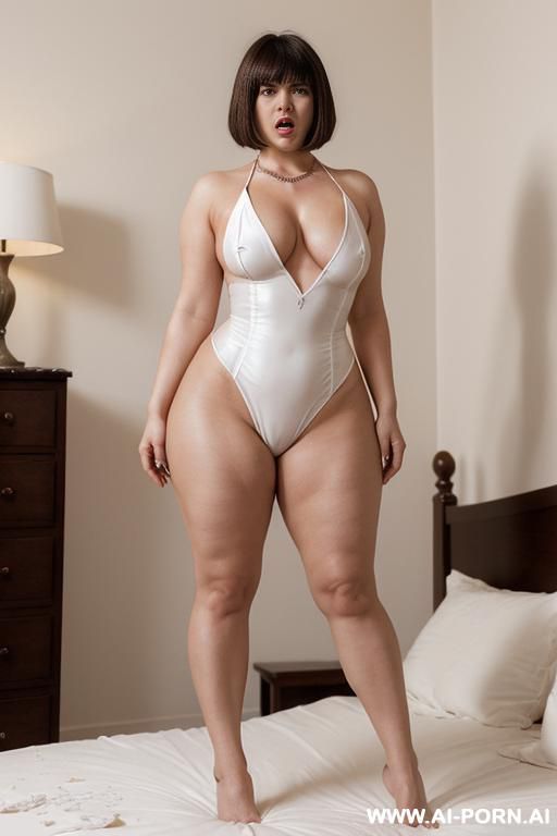 very mature, very old, curvaceous, milf, perfect hourglass figure, topless, totally naked, necklace, - #main