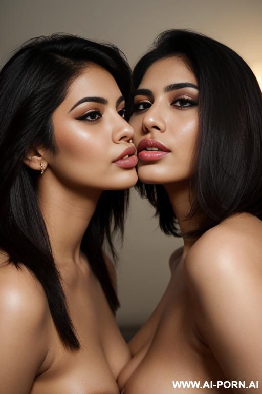 makeup. facing at each other. south asian. woman kissing man romantic. left parted haircut. sexy. beauty. - #main