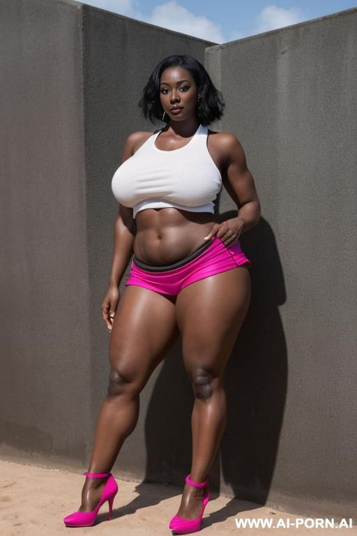 totally naked on the bottom, white jumper on the top, portly arms, ((narrow waist)), massive tits, wide hips, strong mascular thighs, thick mascular calf of the legs, big ass, round ass, - #main