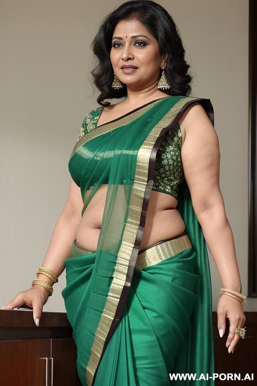 two ancient indian chubby fifty years old blackhaired queens in green saree screening a full naked helpless fifty years old chubby female with shaved vagina - #main