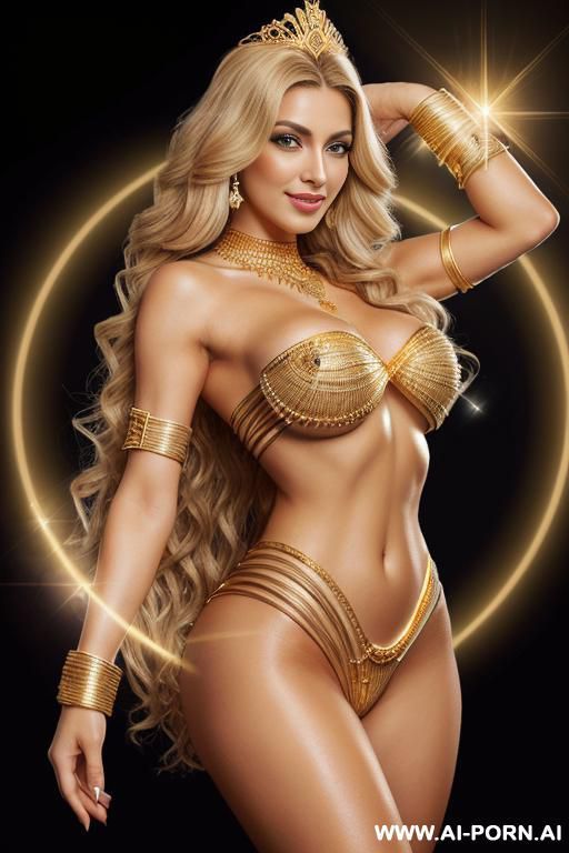 (great goddess athena) ((frontal view)) ((perfect strong muskular body)) (perfect hourglass figure), amazing thighs, perfect round butt, (perfect big firm boobs) (fit abs), (beautiful triangular face), - #main