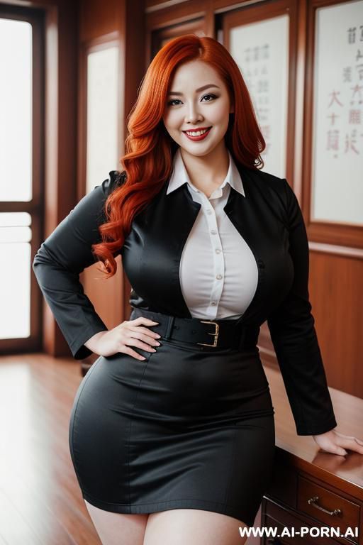 red head, tall, , thick, curvy, eye contact, smiling, big ass, caucasian, - #main