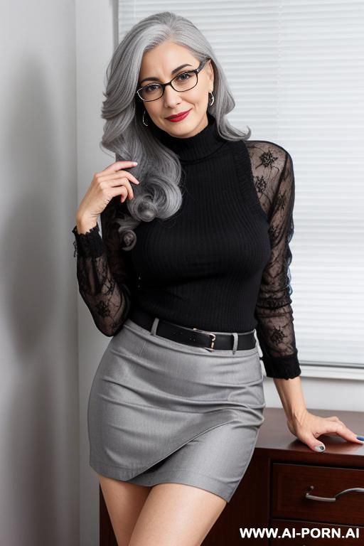 milf secretary, skirt, glasses - #main