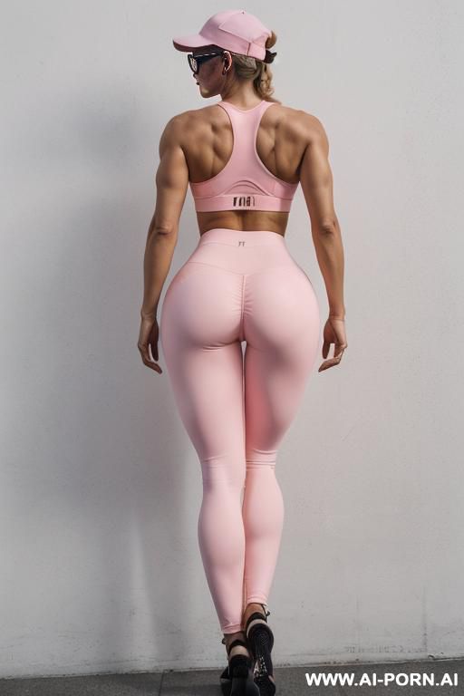 (hot tall woman) (swedish) (huge tits) (full body shot) (very huge high heels) (amazing fitness abs) (pink yoga leggings ) (long sleve croptop) (glasses) (sport cap) - #main