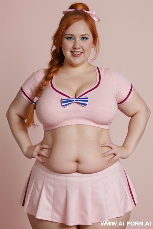 ((((half body photo shot close up)))). a (((british, very obese fat bbw redhead))), ((thick body, with love handless)). . dancing. - #main