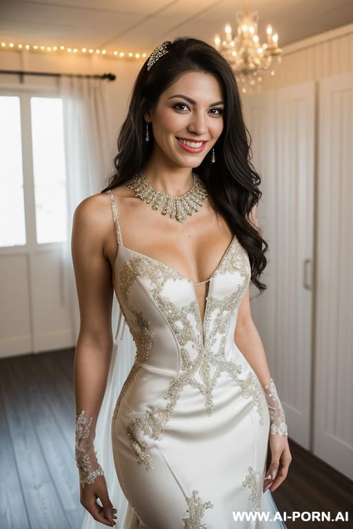 ((lanky)), ((( persian ))), (( fancy highly detailed wedding dress )), (modern texas ranch house), (christmas), (big full lips), ((smiling at the camera)), photorealistic, (ultra detailed photo), - #main