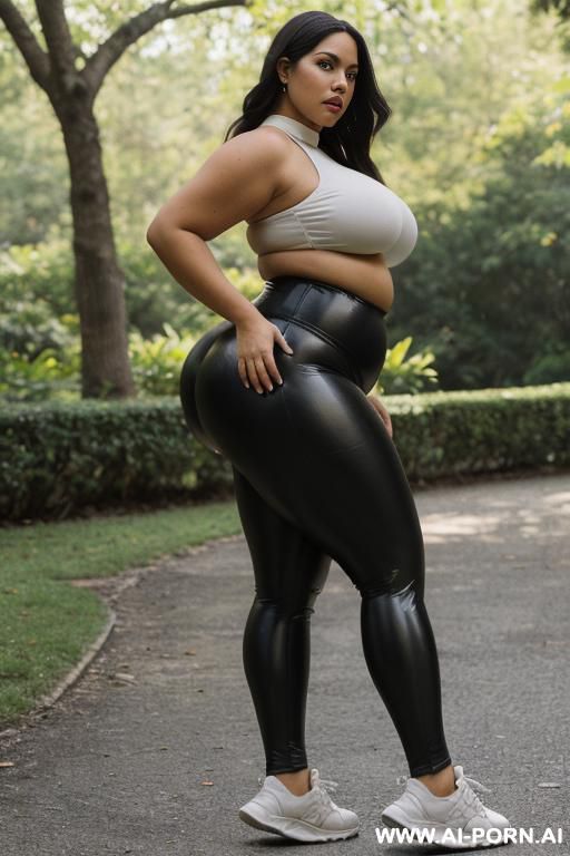venezuelan beauty curvy ，(sneakers) , realistic , photograpic ,(((full body side view))), (((huge round ass))) (((disproportionally thick thighs))), beautiful face, (((gigantic thighs))), ((curvy)), (((jumbo - #main