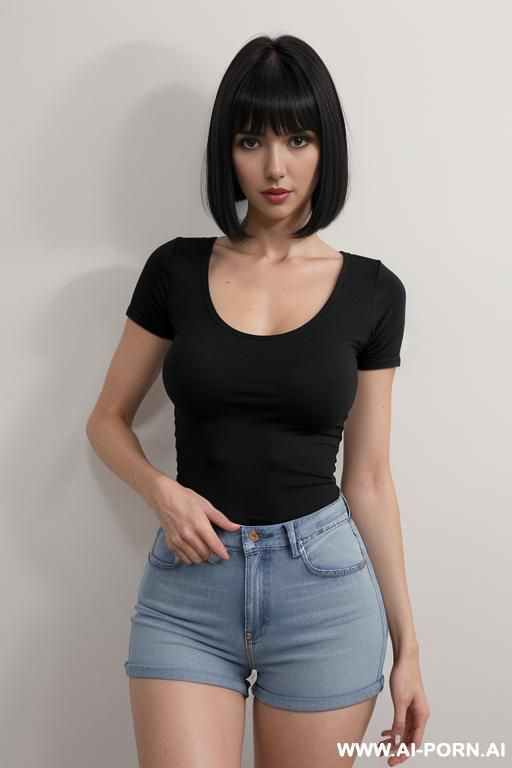 superskinny tall model.perfect round ass hip hugger shorts jeans thigh gap - #main