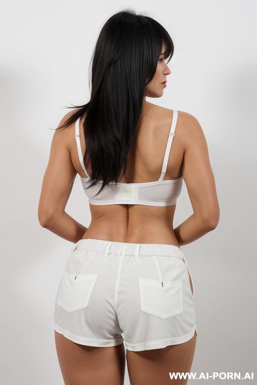 (body fitting shorts) (back view) (looking at the camera) - #main