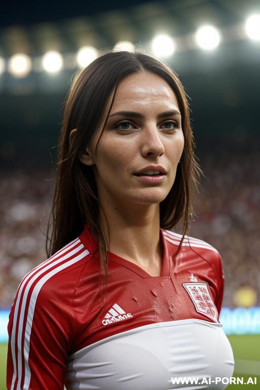 soccer stadium, polska soccer team uniform, wet skin, crowd of people - #main